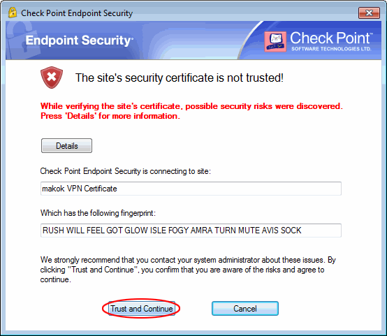 checkpoint endpoint security vpn configuration